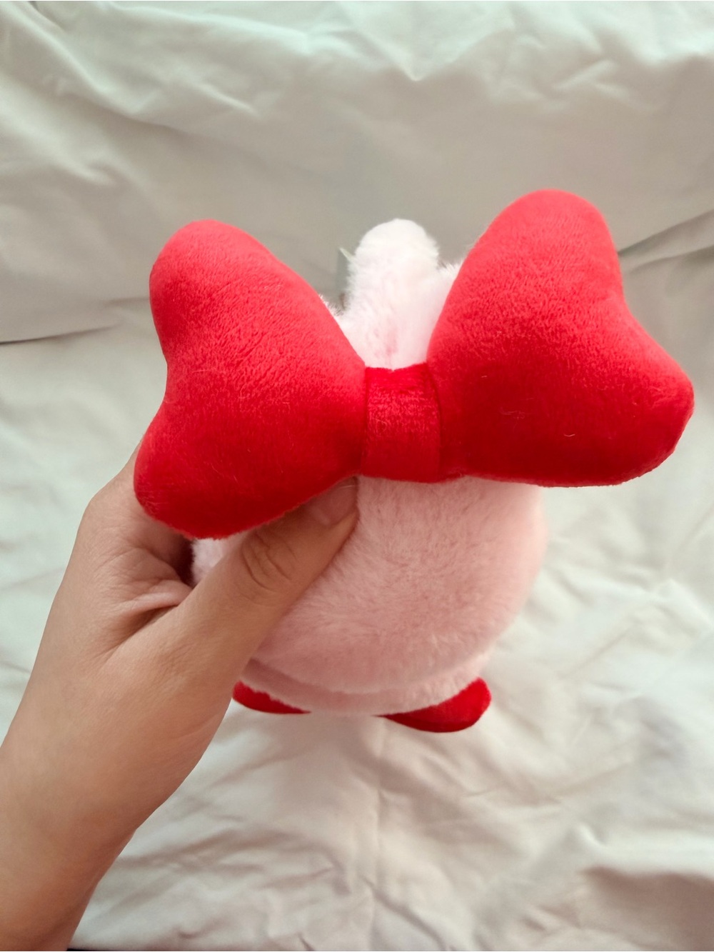 Forever 21 Pink Faux Fur Ear Muffs with Red Heart Accents